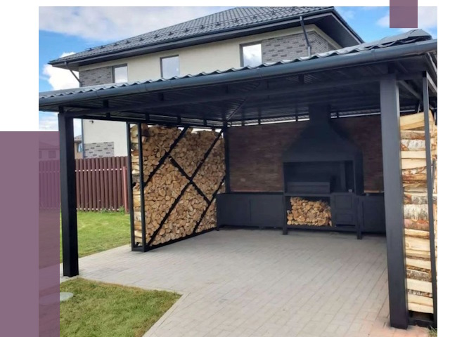 Навесы для барбекю в Великих Луке от 12870 руб. под ключ | ПРОЛЁТ-Вкл