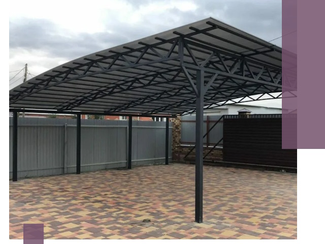 Металлические навесы под ключ в Великих Луке — изготовление и монтаж