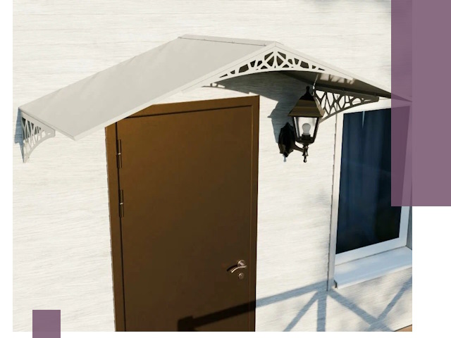 Металлические козырьки на входы и террасы в Великих Луке