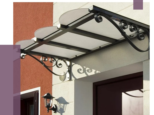 Односкатные козырьки в Великих Луке от 8476 руб.  | ПРОЛЁТ-Вкл