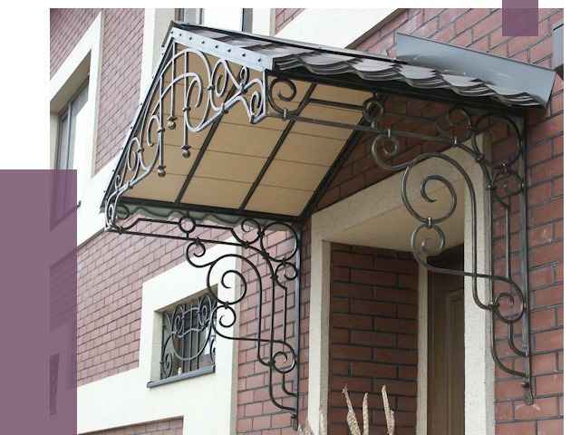 Двускатные козырьки в Великих Луке под ключ от 12921 руб.