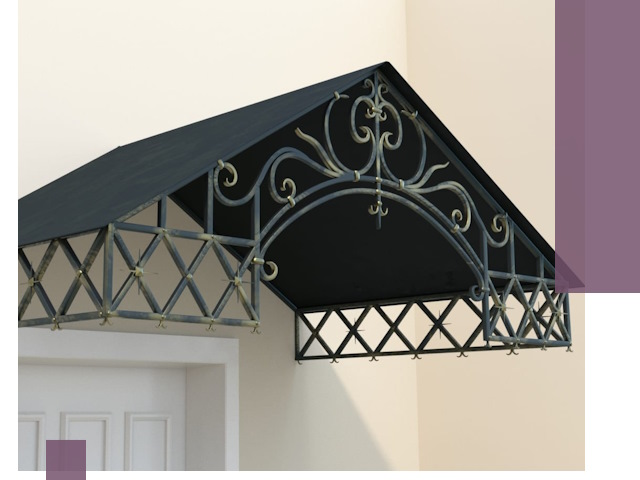 Двускатные металлические козырьки под ключ в Великих Луке